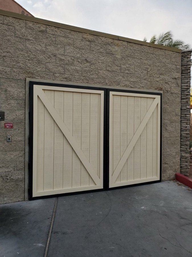 Custom built wood gate
