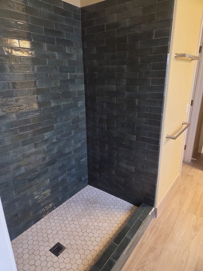 Tiled walk-in shower remodel
